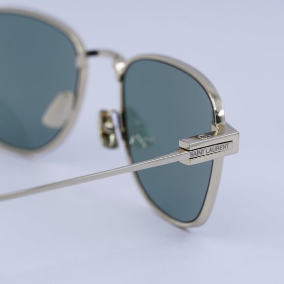 Saint Laurent SL741 003 Sunglasses Gold Square Frame, Green Lenses - Picture 6 of 12
